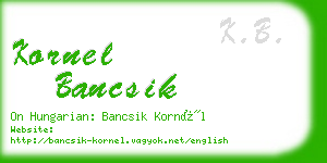 kornel bancsik business card